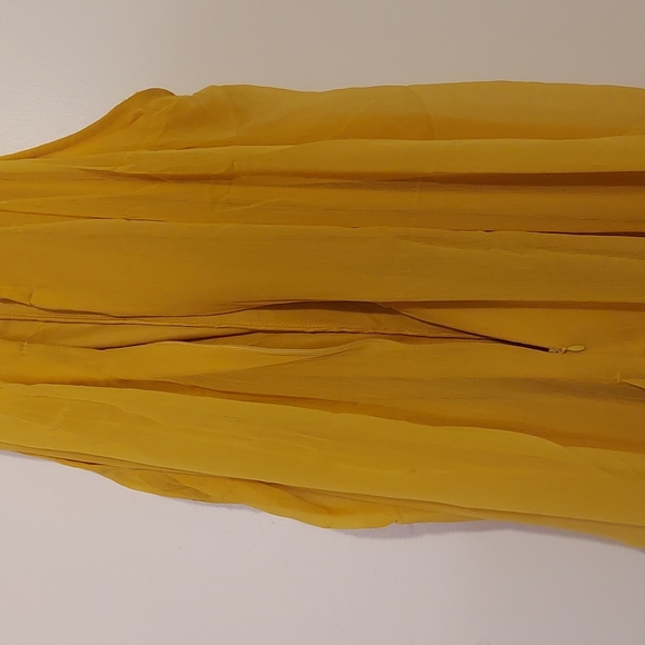 Ashley Stewart Halter Overlay Wide Leg Jumpsuit Size 14 NWT Nugget Gold - Picture 9 of 15